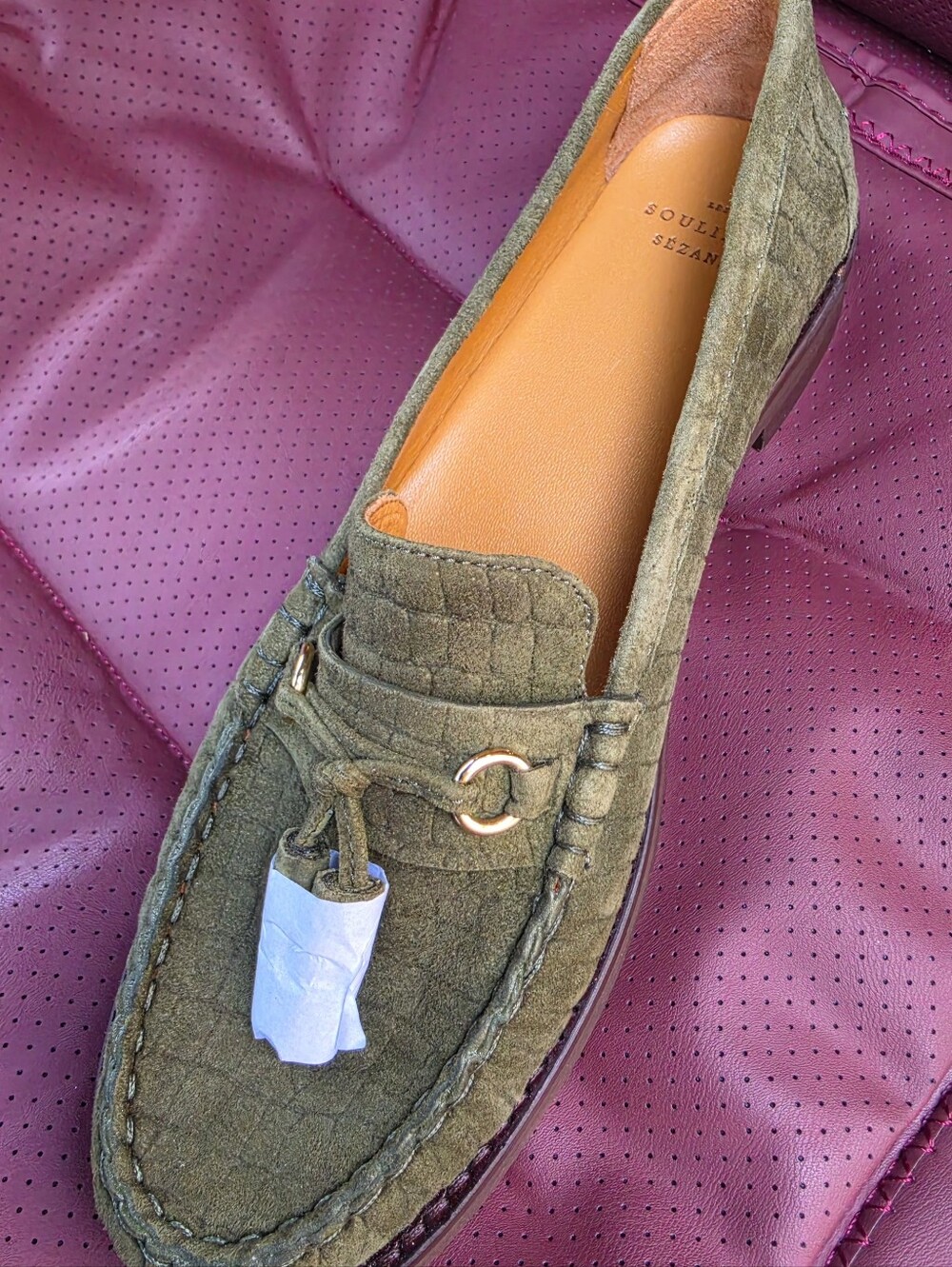 Darcie Vert Croco Goat Leather Accent - Green